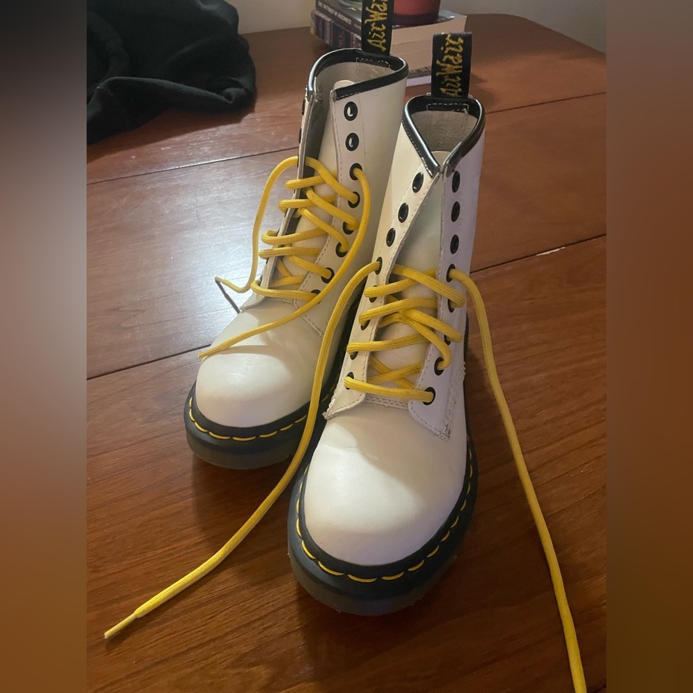 Never worn White Doc Marten boots